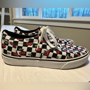 Vans Black and White Checkered Cherry Sneakers